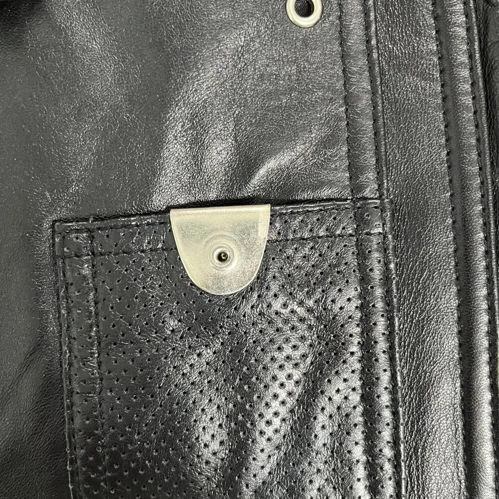 Jamie Sadock Black Leather and Leopard Faux Fur Reversible Zip up Vest Medium - Picture 15 of 16